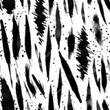 Black ink splashes on white seamless repeat pattern [Generative AI]