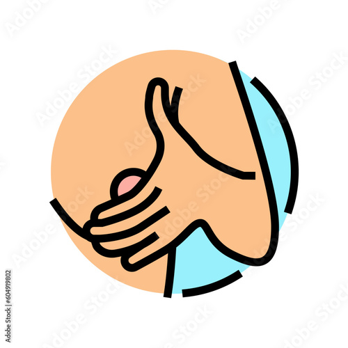 breast self exam surgery color icon vector. breast self exam surgery sign. isolated symbol illustration