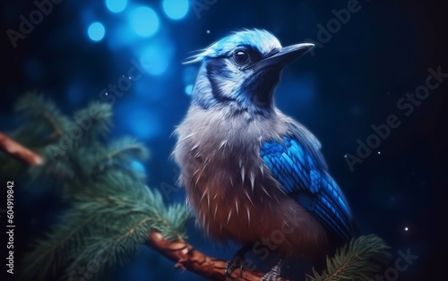 Little Blue Jay created with Generative AI Technology, ai, generative © Wildcat93
