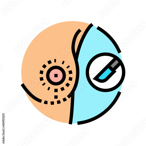 breast reduction scars surgery color icon vector. breast reduction scars surgery sign. isolated symbol illustration