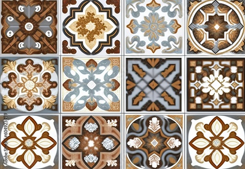 Digital wall tiles design, Print in Ceramic Industries Beautiful set of tiles, Generative AI