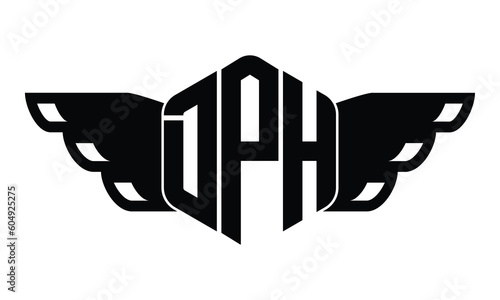 DPH three letter iconic logo design vector template. isolated, elegant, monogram, abstract, wordmark, letter mark, business, typography, minimalist, brand, company, flat, modern, unique, sign, symbol