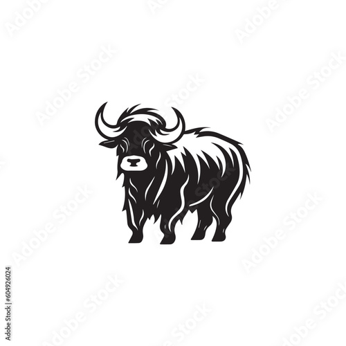simple black yak logo icon designs vector black and white