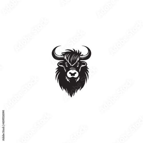 simple black yak logo icon designs vector black and white