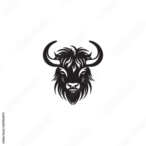 simple black yak logo icon designs vector black and white