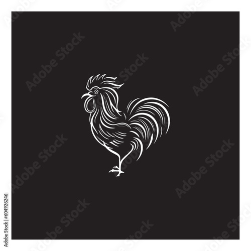 simple rooster logo icon designs vector black and white