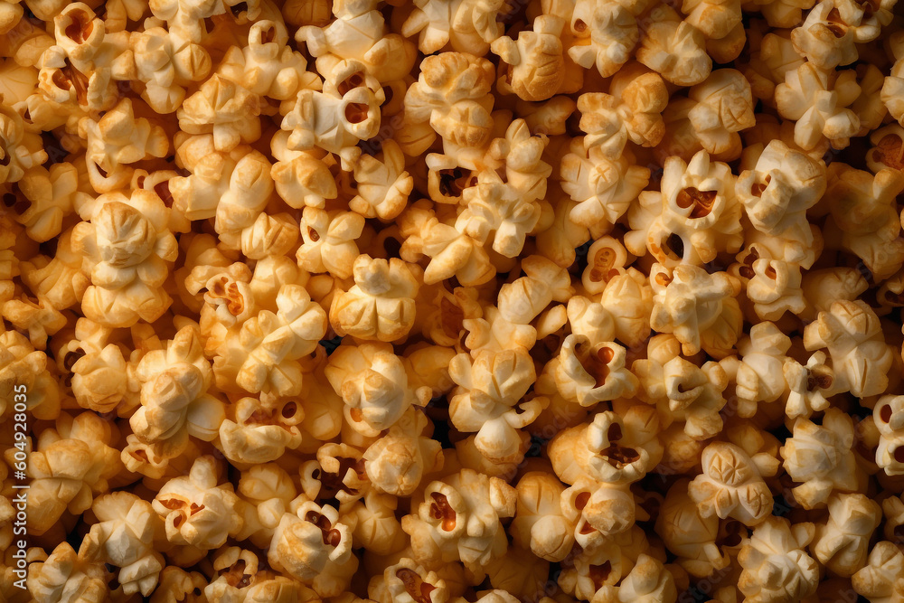 Background of delicious popcorn. Generative AI Background of delicious popcorn. Generative AI
