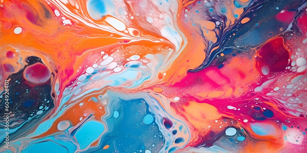 Abstract liquid bright paint background. AI generative	
