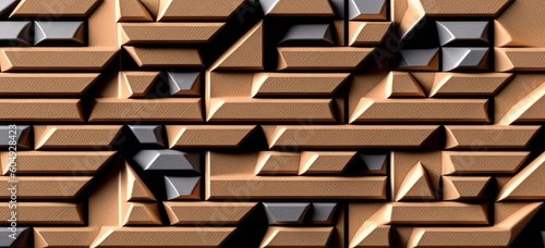 3D elevation wall tiles design, 3d wallpaper background used ceramic wall and floor tile design, Generative AI