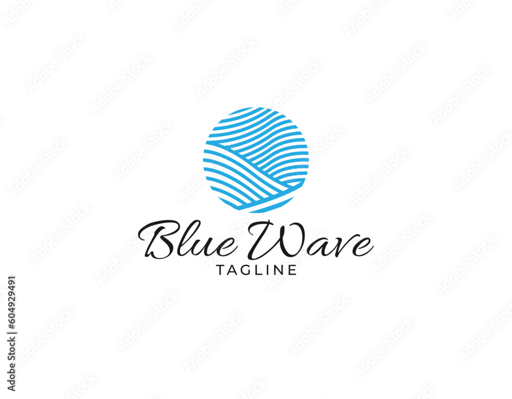 Circle Blue Wave Logo Design Symbol Template Circle Blue Wave Logo Design Symbol Template