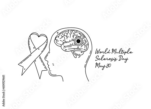 line art of alzheimers and brain awareness month good for alzheimers and brain awareness month celebrate. line art. illustration.