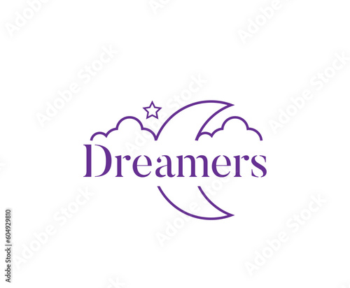 Simple Sleep Dreaming Logo Design Template