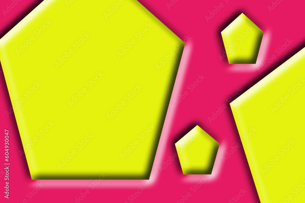 Luxurious simple and modern basic shape paper cut design with yellow and pink colour Luxurious simple and modern basic shape paper cut design with yellow and pink colour