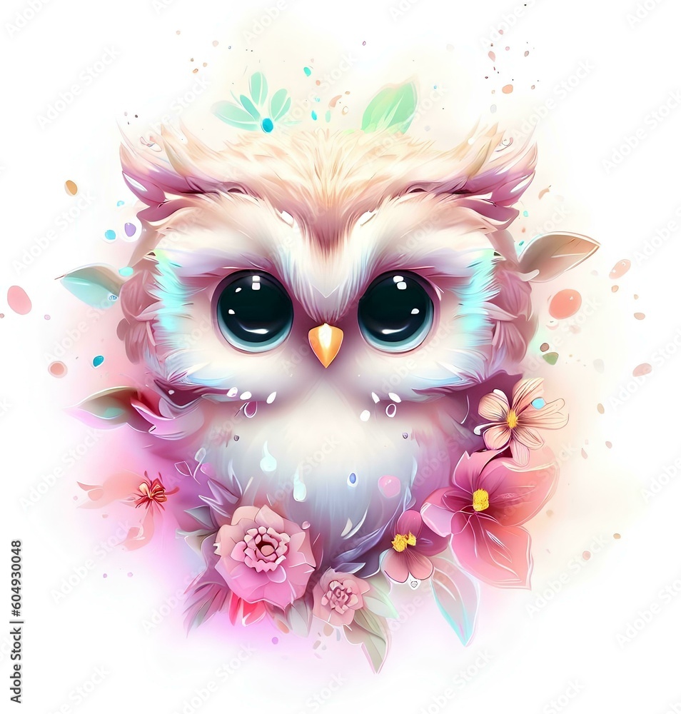 Cute owl print for vectorization Cute owl print for vectorization