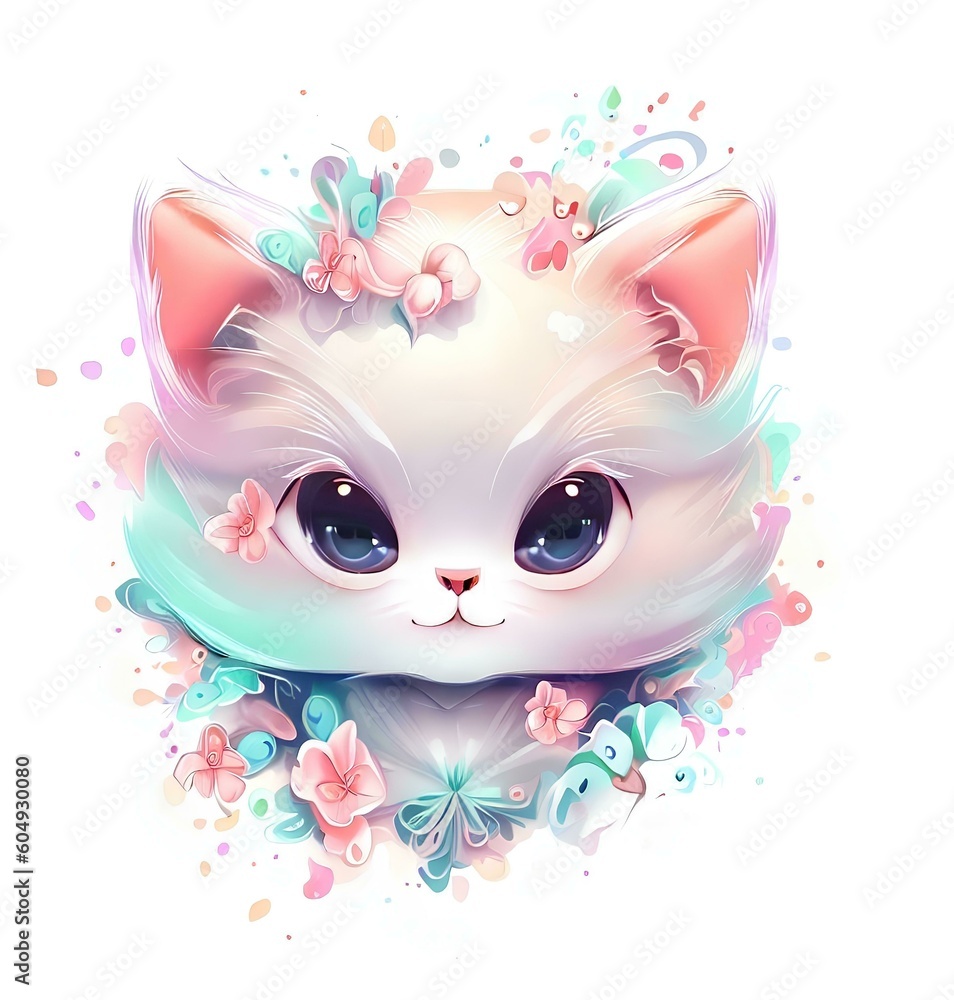 Cute cat print for vectorization Cute cat print for vectorization