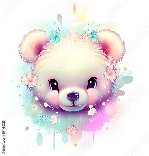 Cute bear print for vectorization