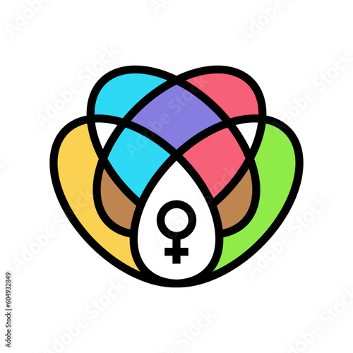 intersectional feminism woman color icon vector. intersectional feminism woman sign. isolated symbol illustration