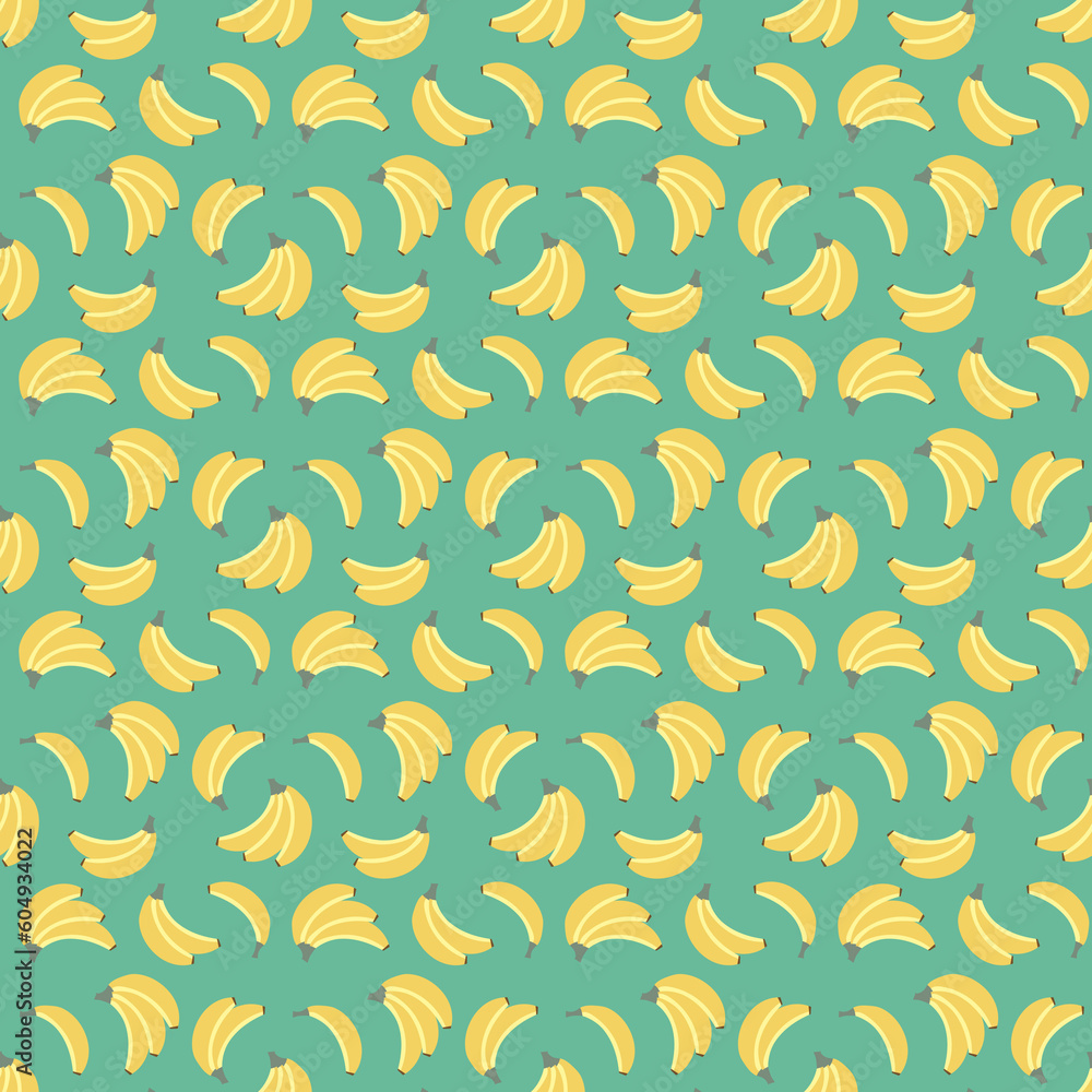 Fototapeta premium Banana seamless pattern, Yellow fruit background, Exotic fruit print, Stylish seamless background with bananas, Endless cartoon fruit wallpaper, Wrapping paper, banner, poster, print