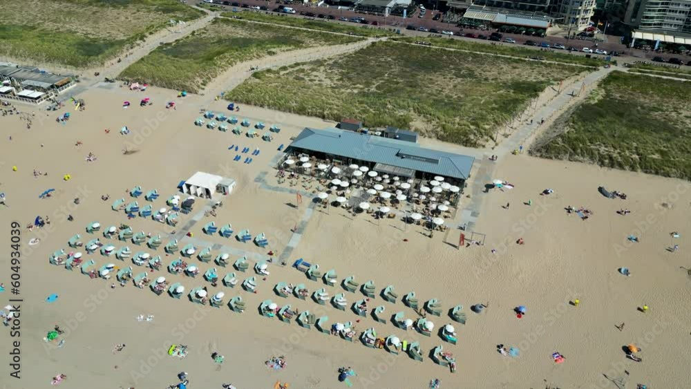 This aerial drone video shows the boulevard, the dunes, beach and north ...