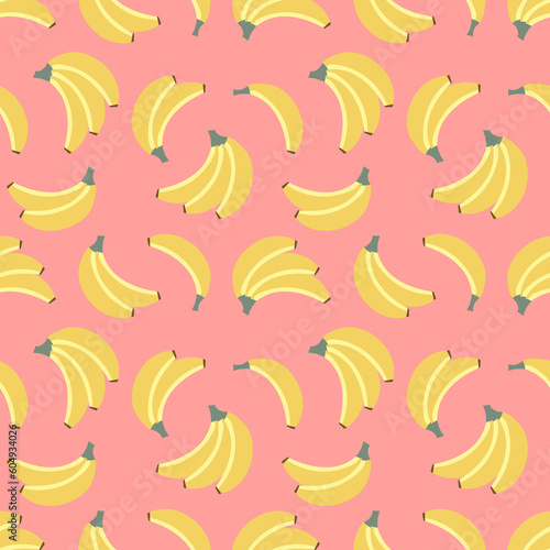 Banana seamless pattern, Yellow fruit background, Exotic fruit print, Stylish seamless background with bananas, Endless cartoon fruit wallpaper, Wrapping paper, banner, poster, print