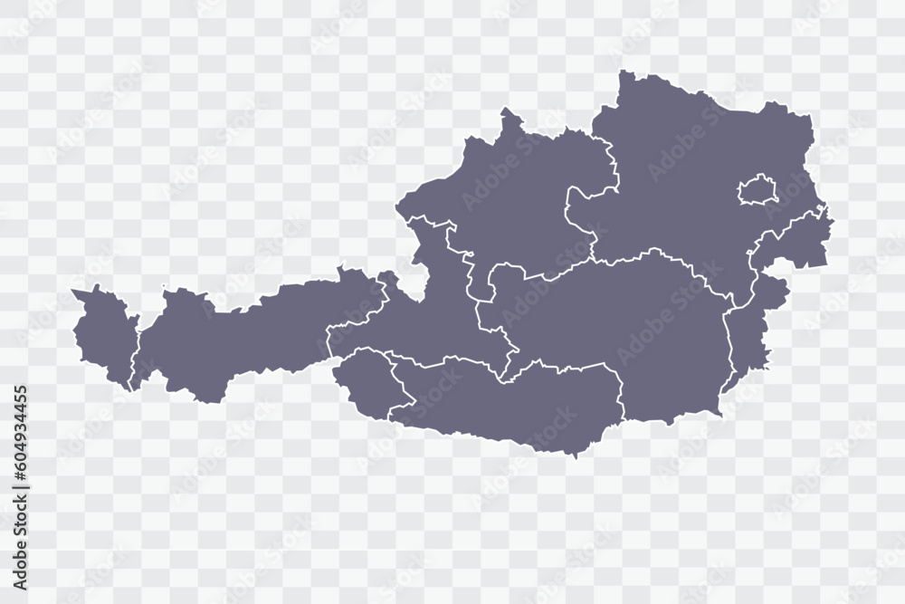 Austria Map pewter Color on White Background quality files Png
