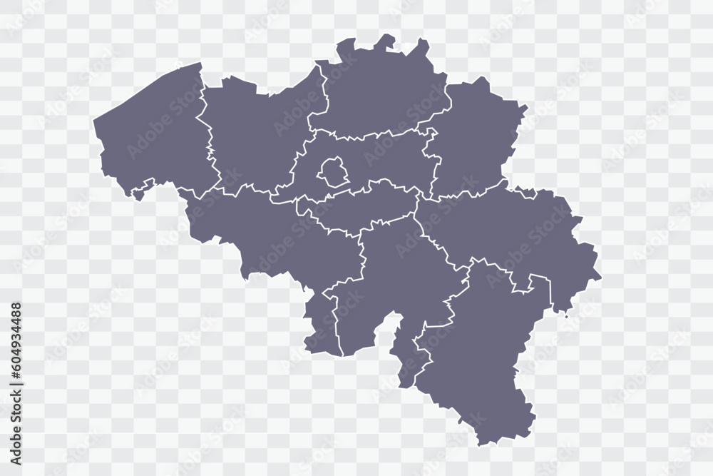 Belgium Map pewter Color on White Background quality files Png
