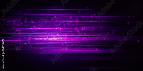 2d illustration Abstract futuristic electronic circuit technology background 