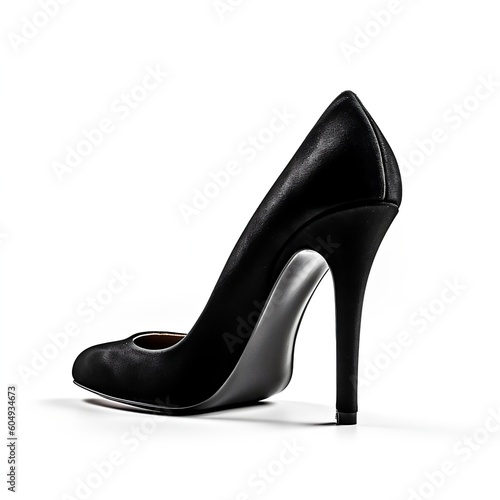 Isolated Black Suede Shoes for Women on White Background. Generative AI