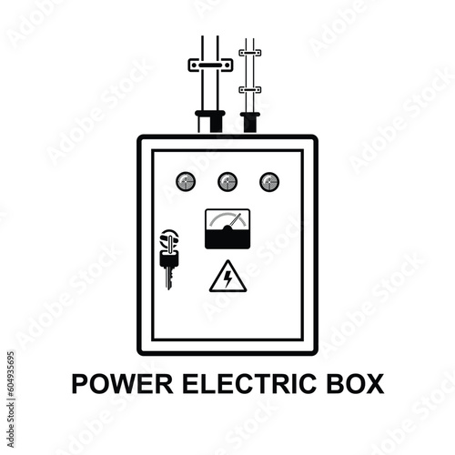 Electric box icon. Circuit breaker board isolated on background vector illustration.