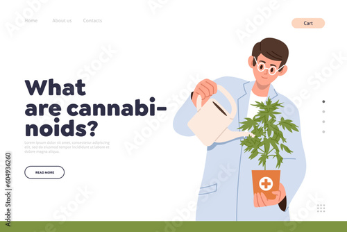Landing page template for online medical science service giving information what are cannabinoids