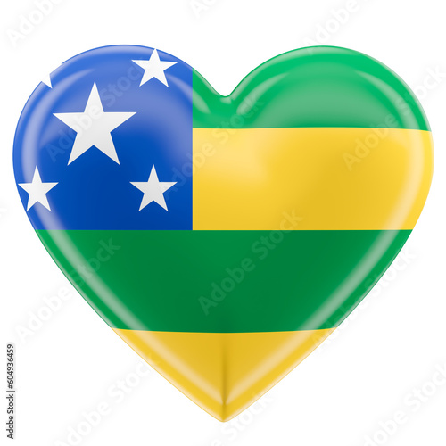 Free Download Flag of the Brazilian state of Sergipe in the shape of a heart in 3d render - GFXLoad