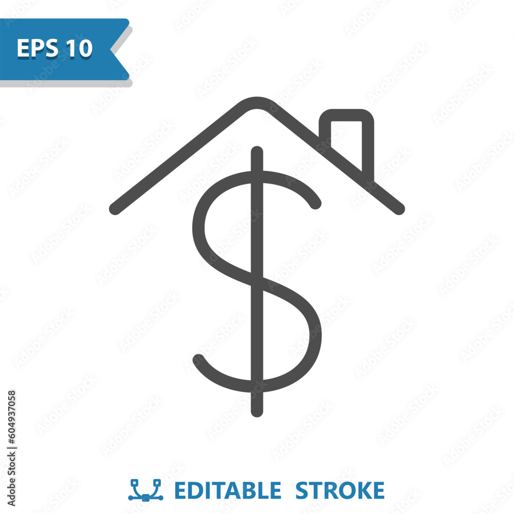 Real Estate Icon. Dollar, Roof, Price Real Estate Icon. Dollar, Roof, Price