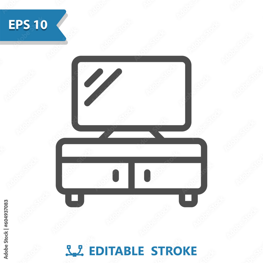 TV Stand Icon. Television, Nightstand, Furniture TV Stand Icon. Television, Nightstand, Furniture