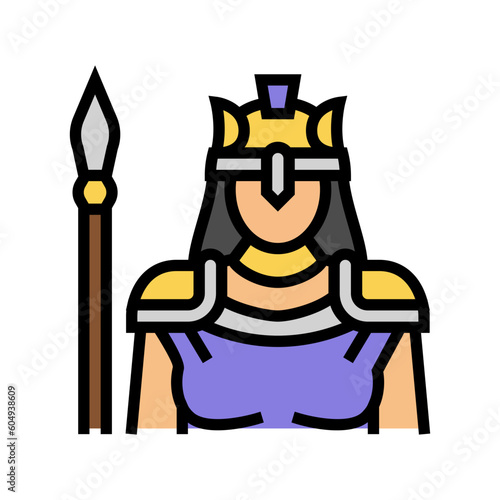 athena greek god mythology color icon vector. athena greek god mythology sign. isolated symbol illustration