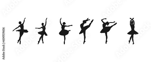 Dance girl ballet silhouettes ballerina dance pose.Set of silhouettes of ballerinas in dances,movements,positions.set of silhouettes dancing in various poses and positions.isolated on white background