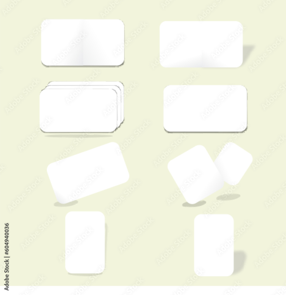Set Of Cards With Realistic Shadow Set Of Cards With Realistic Shadow