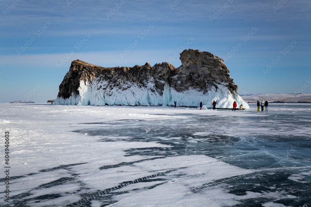 Ogoy island on lake Baikal in winter