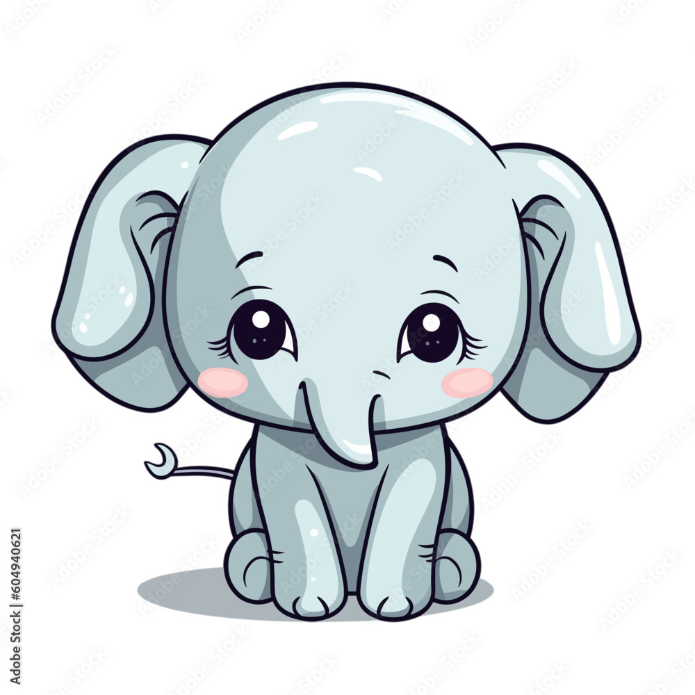 Fototapeta premium baby elephant cartoon vektor crafted by Generative AI