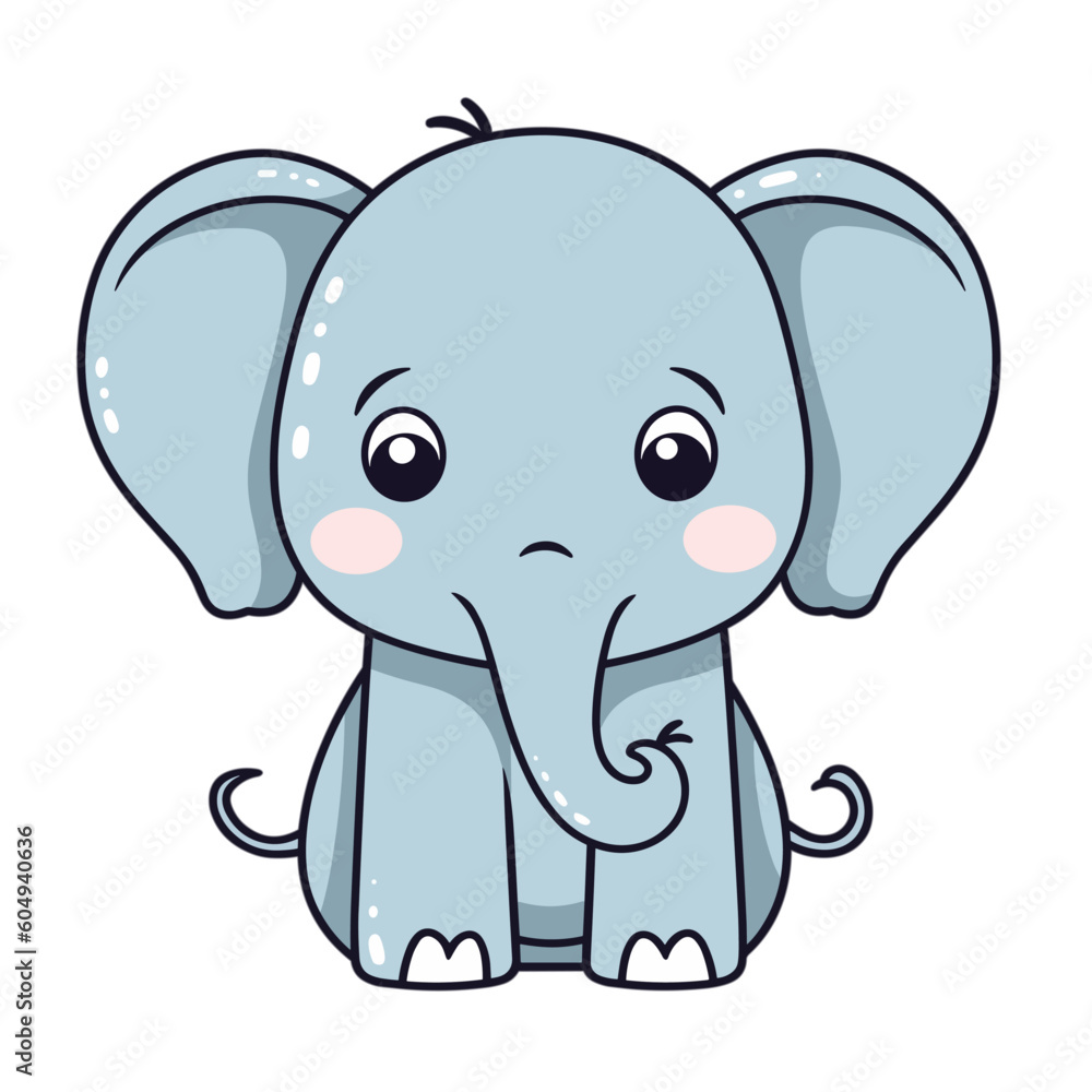 baby elephant cartoon vektor crafted by Generative AI