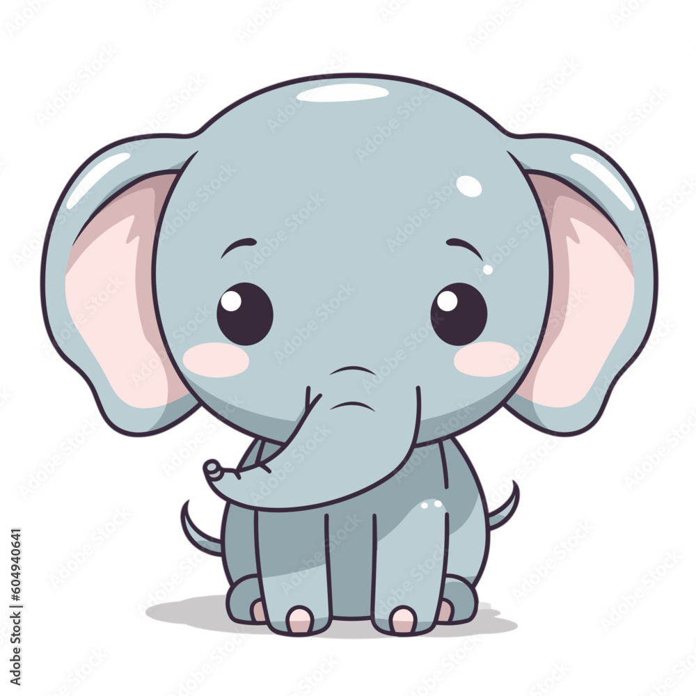 baby elephant cartoon vektor crafted by Generative AI