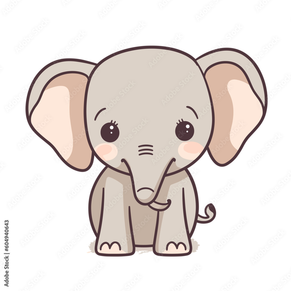 baby elephant cartoon vektor crafted by Generative AI