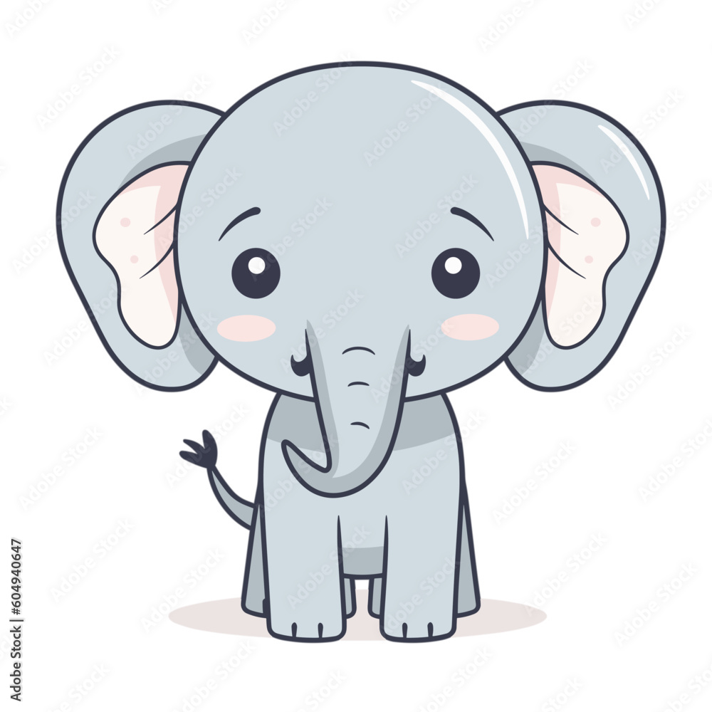 baby elephant cartoon vektor crafted by Generative AI