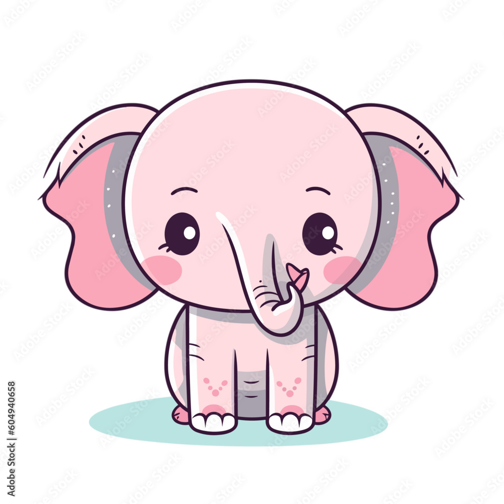 baby elephant cartoon vektor crafted by Generative AI baby elephant cartoon vektor crafted by Generative AI