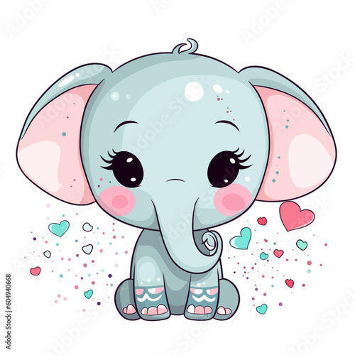 baby elephant cartoon vektor crafted by Generative AI