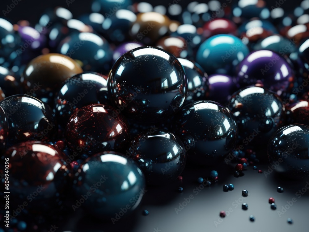 Futuristic abstract spheres geometric background created with Generative AI technology. Futuristic abstract spheres geometric background created with Generative AI technology.