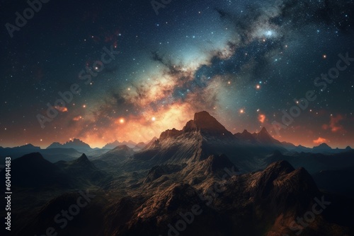 Cosmic scenery featuring stars and a galaxy as background. .Generative AI