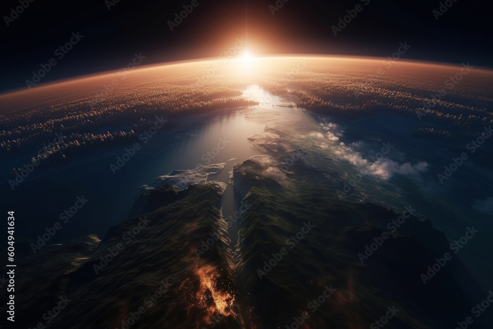 Feigned horizon merging earth and heaven..Generative AI Feigned horizon merging earth and heaven..Generative AI