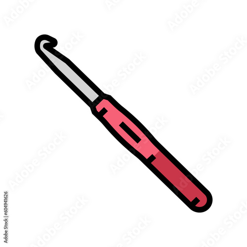 crochet hook knitting wool color icon vector. crochet hook knitting wool sign. isolated symbol illustration