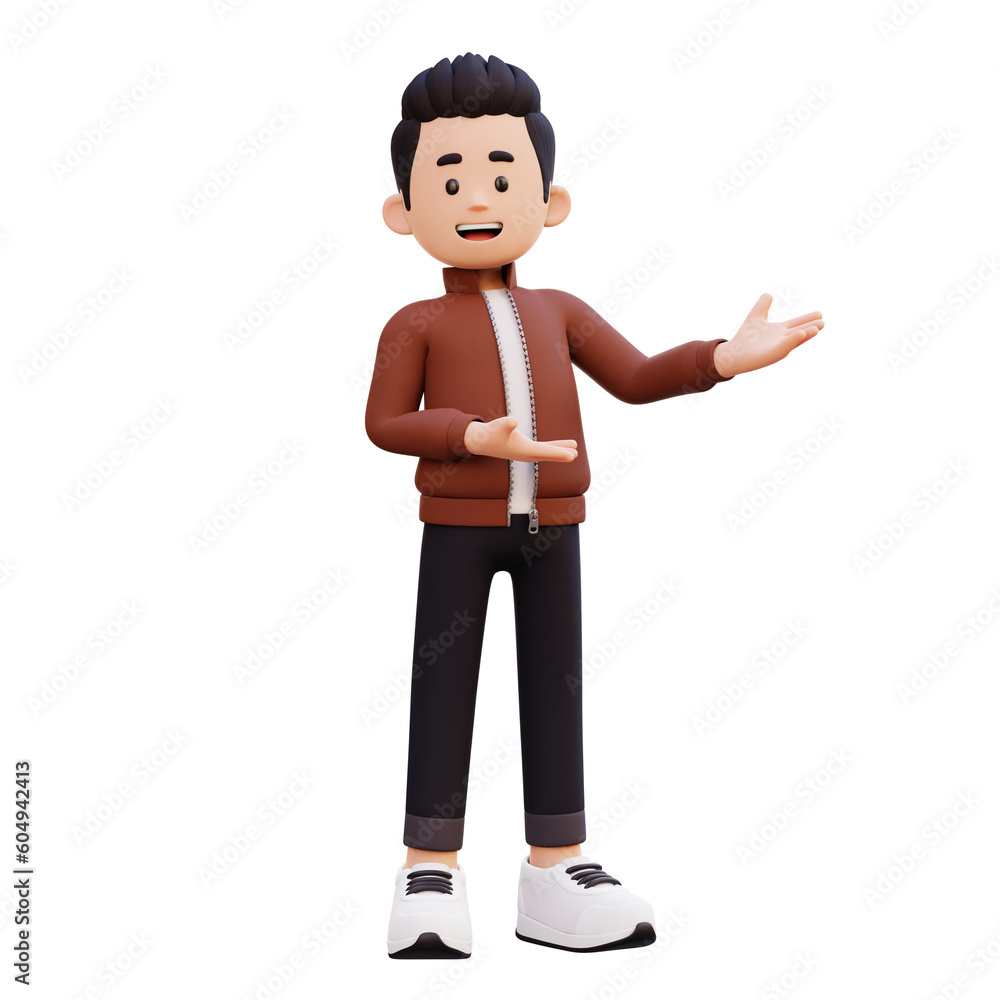3d male character presenting to the left 3d male character presenting to the left