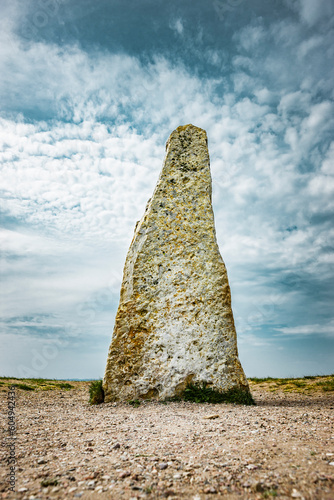 Prähhistorischer Monolith im Steinkreis Ales Stenar in Schweden